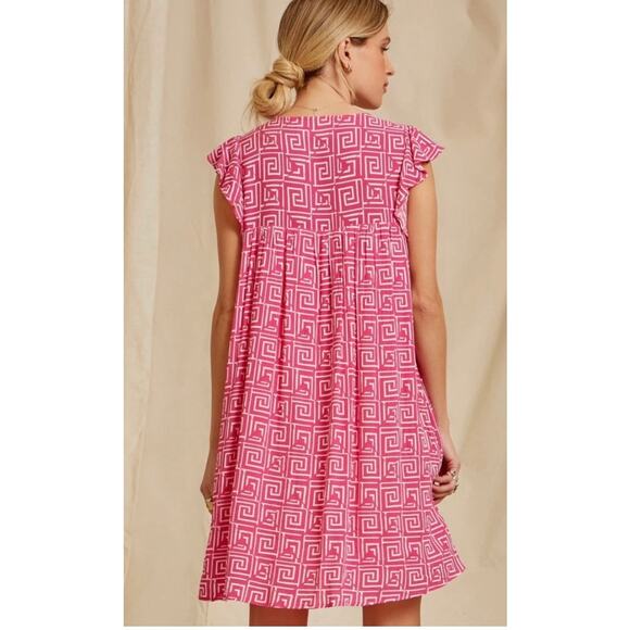 Savanna Jane Women’s Plus 3X Pink Embroidered Lightweight Mini Shift Dress NEW - Picture 2 of 8